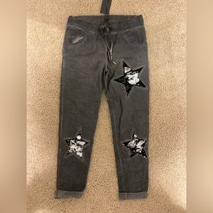 Star sequin jogger pants 🤩🤩